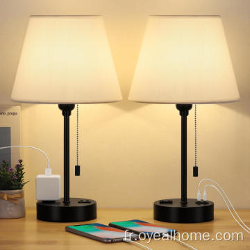 Lampe de table avec deux ports USB et socket